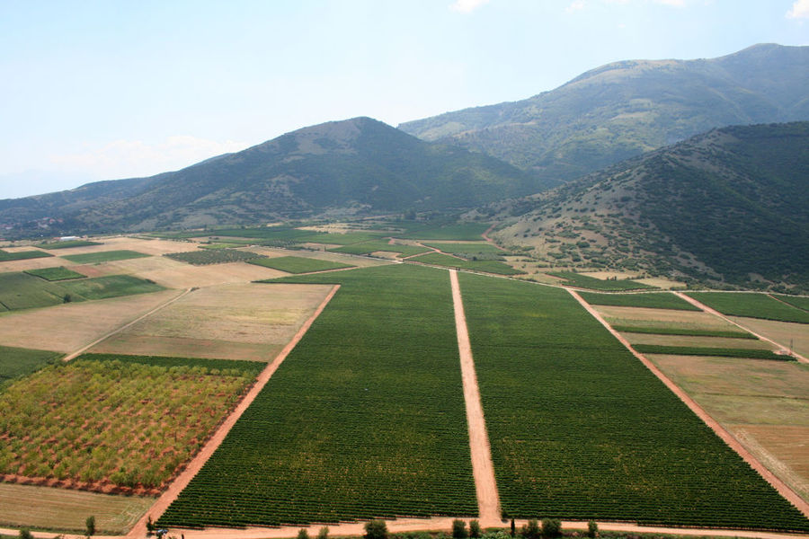 Domaine Costa Lazaridi Drama vineyards from above and mountains